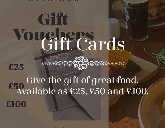 Gift cards, available in £25, £50 and £100